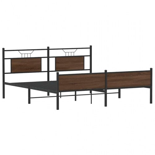 Sengeramme uden madras 183 x 213 cm - brun egetræ