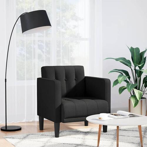 Sofastol med armlæn 53 cm stof sort