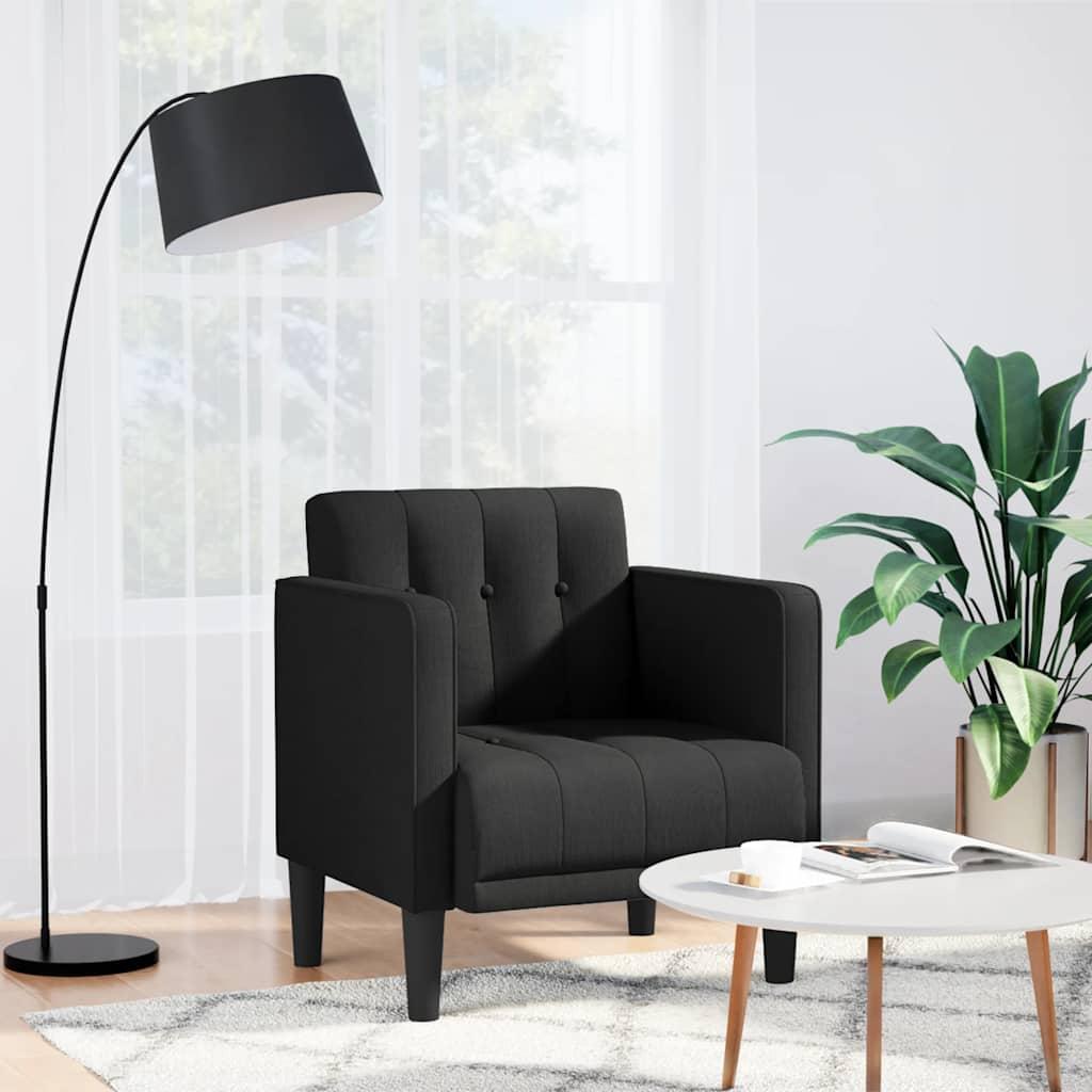 Sofastol med armlæn 53 cm stof sort