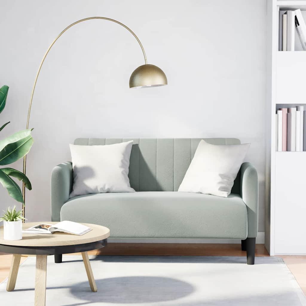 Elskovssofa i fløjl 109 cm - lysegrå 2-personers sofa