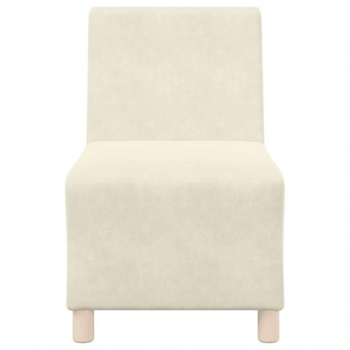 Modulær sofa uden armlæn cremefarvet 55 cm fløjl