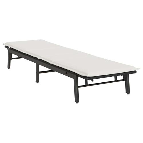 Liggestol med hynde polyrattan sort