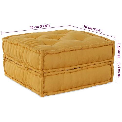 Modulpuf stof 70x70x36 gul