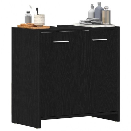 Underskab til håndvask 60×33×60 cm - konstrueret træ, sort eg