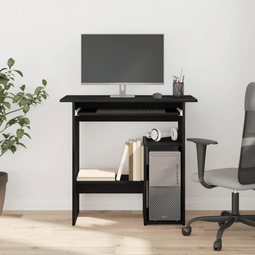 Skrivebord 80 × 45 × 74 cm i konstrueret træ - sort egetræsfarve