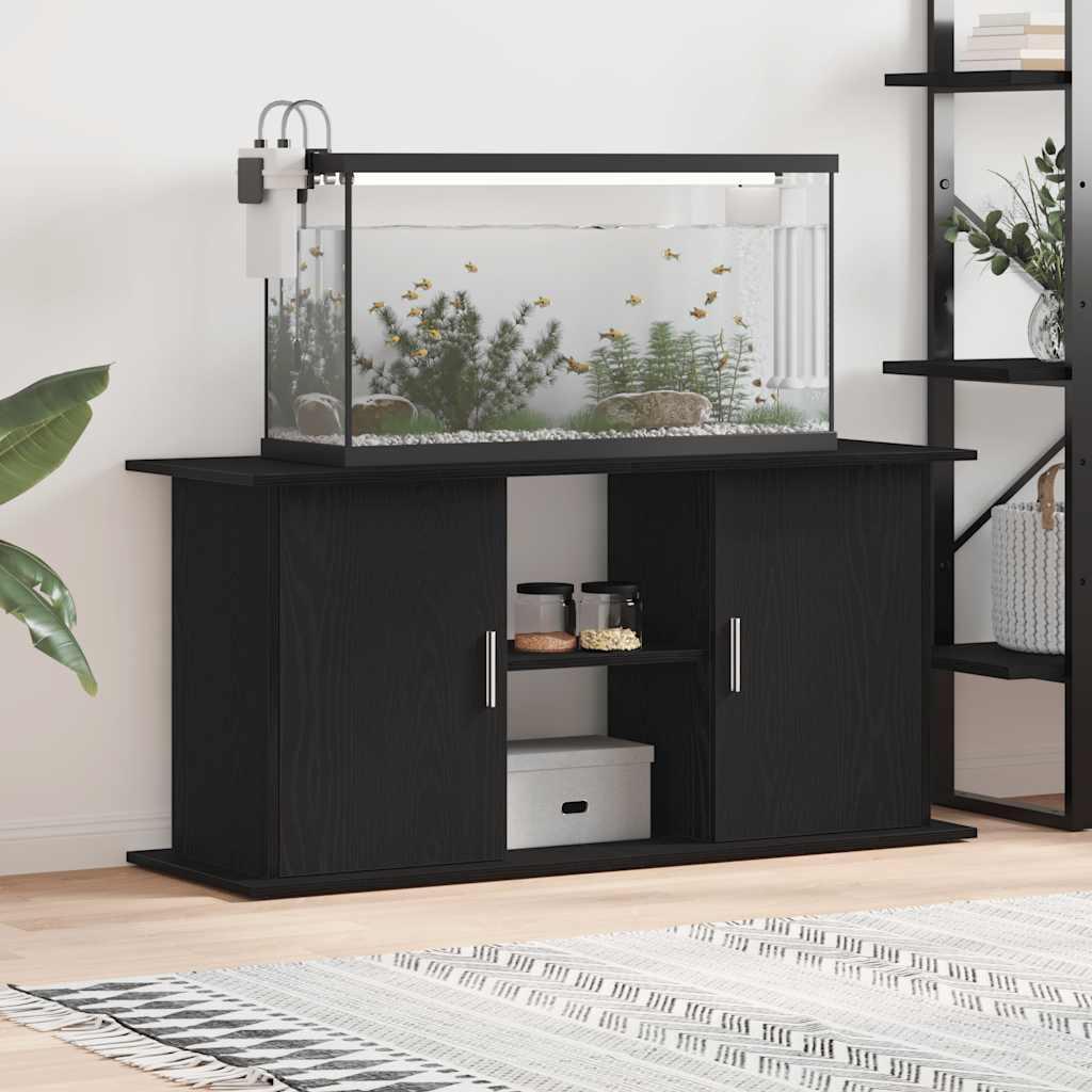 Akvariebord 121×41×58 cm i konstrueret træ - sort egetræsfarve