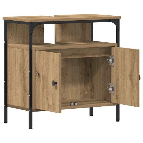 Underskab til håndvask 60x30x60 cm konstrueret træ kunsteg