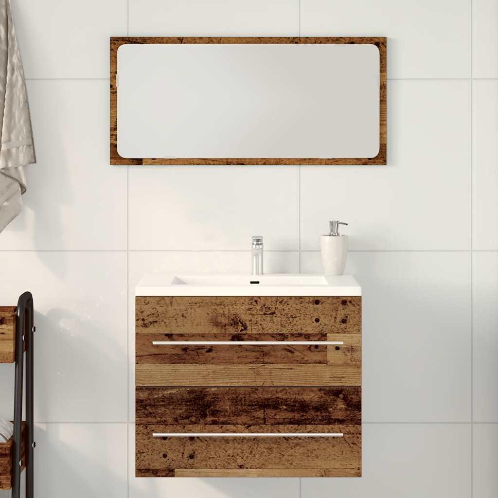 Badeværelsesvaskeskab 60x38,5x48 cm konstrueret træ gammelt træ