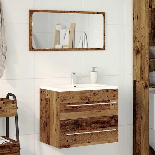 Badeværelsesvaskeskab 60x38,5x48 cm konstrueret træ gammelt træ