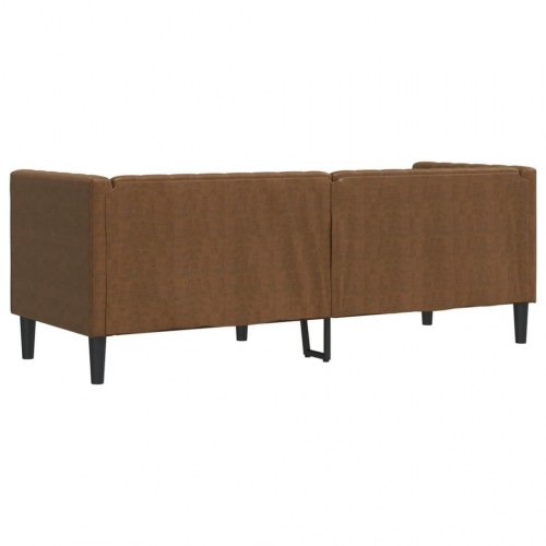 3-personers Chesterfield-sofa i imiteret ruskind - brun