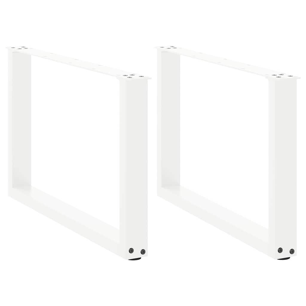 Sofabordsben U-formet 2 stk. hvid 70 x (42-43) cm stål