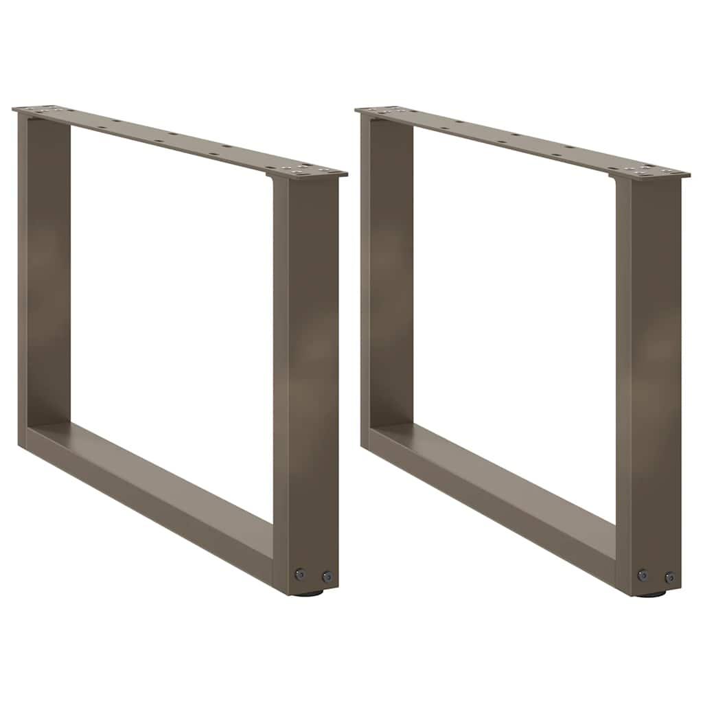 Sofabordsben U-formet 2 stk. naturstål 70 x (42-43) cm stål