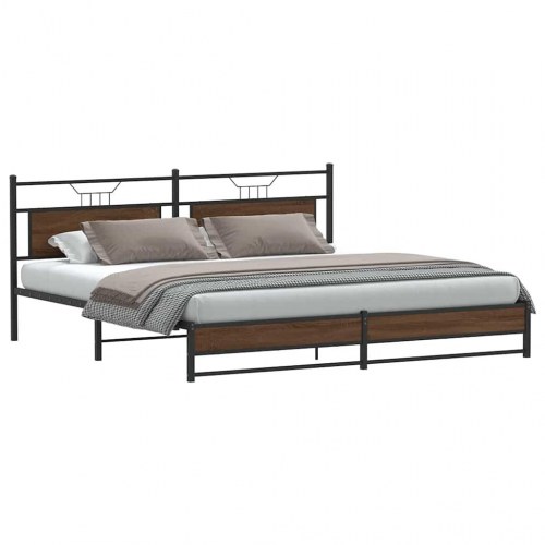 Sengeramme uden madras 193 x 203 cm - brun egetræsfarve