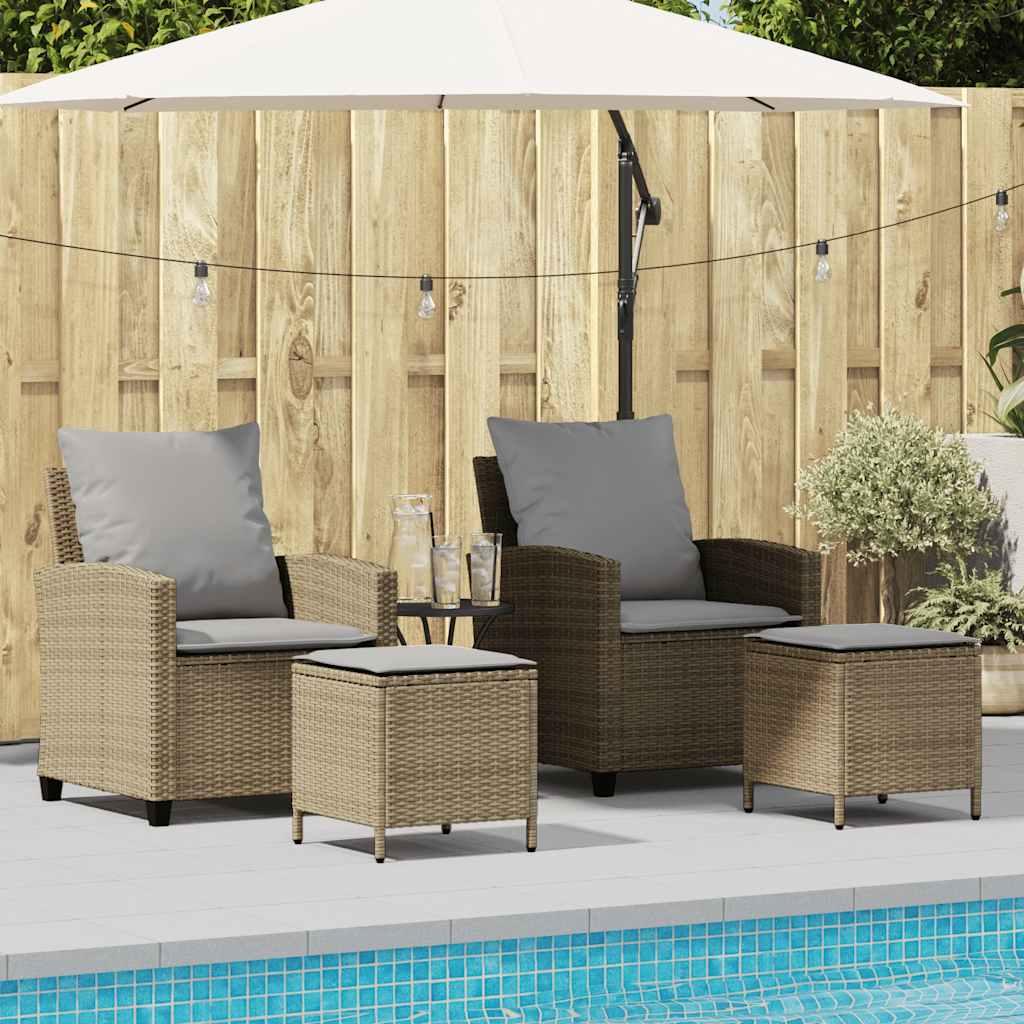 Sofasæt Til Haven 4 Dele Med Hynder Polyrattan - Beige / Lysegrå