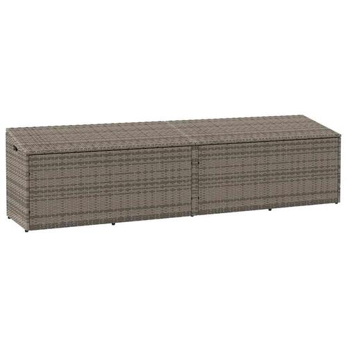 Opbevaringskasse til haven 220x50x58 cm polyrattan grå