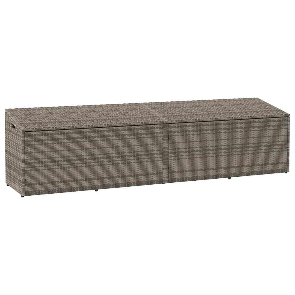 Opbevaringskasse til haven 220x50x58 cm polyrattan grå