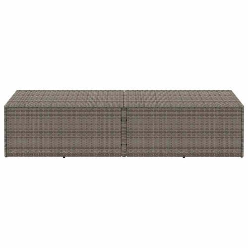 Opbevaringskasse til haven 220x50x58 cm polyrattan grå