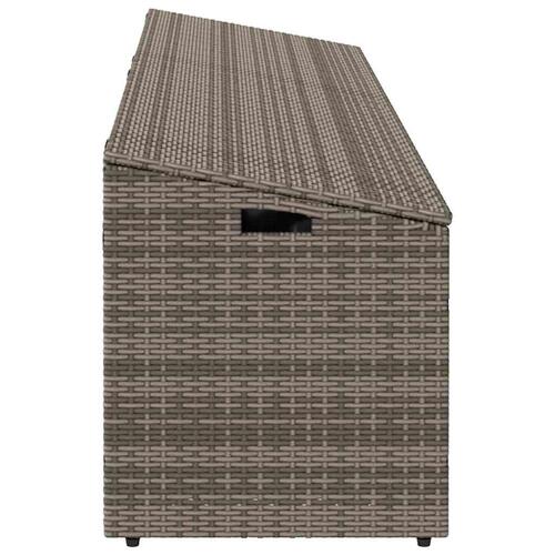 Opbevaringskasse til haven 220x50x58 cm polyrattan grå