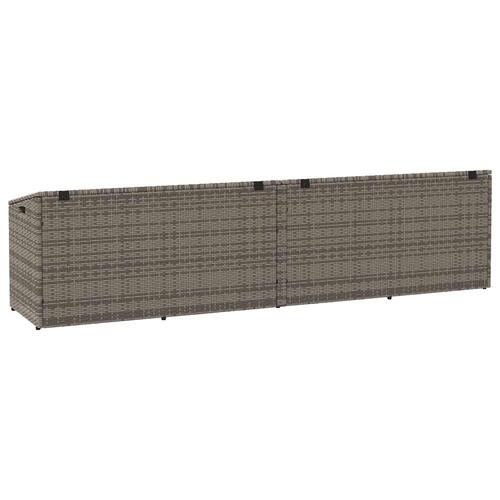 Opbevaringskasse til haven 220x50x58 cm polyrattan grå
