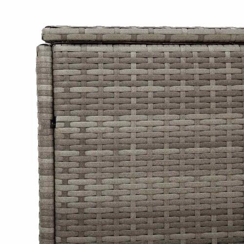 Opbevaringskasse til haven 220x50x58 cm polyrattan grå