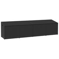 Opbevaringsboks til haven 220x50x58 cm polyrattan sort