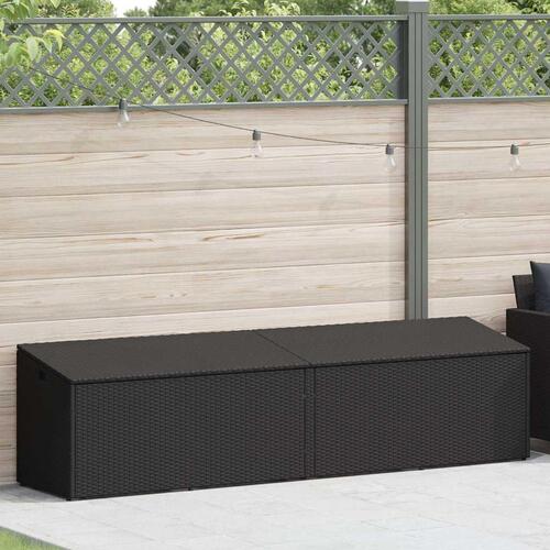 Opbevaringsboks til haven 220x50x58 cm polyrattan sort