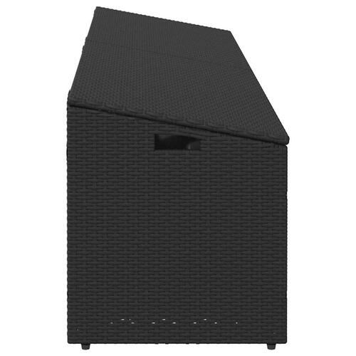 Opbevaringsboks til haven 220x50x58 cm polyrattan sort