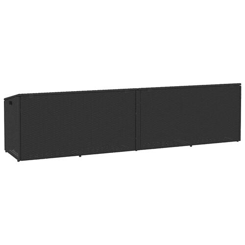 Opbevaringsboks til haven 220x50x58 cm polyrattan sort