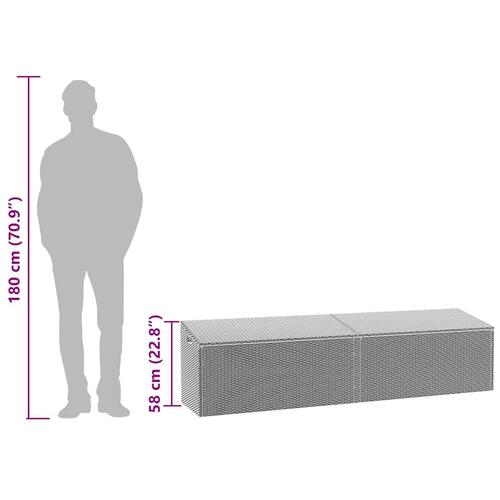 Opbevaringsboks til haven 220x50x58 cm polyrattan sort