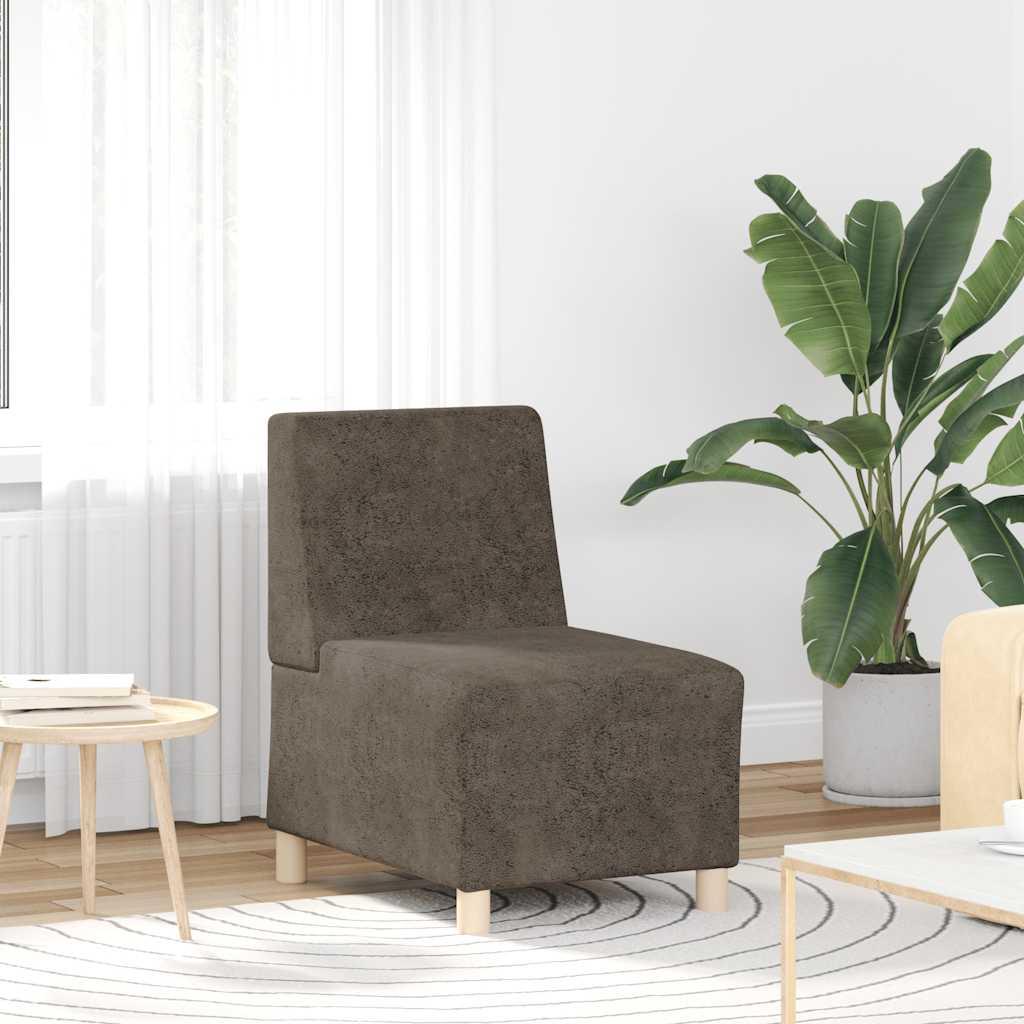 Modulær sofa uden armlæn mørkegrå 55 cm kunstlæder