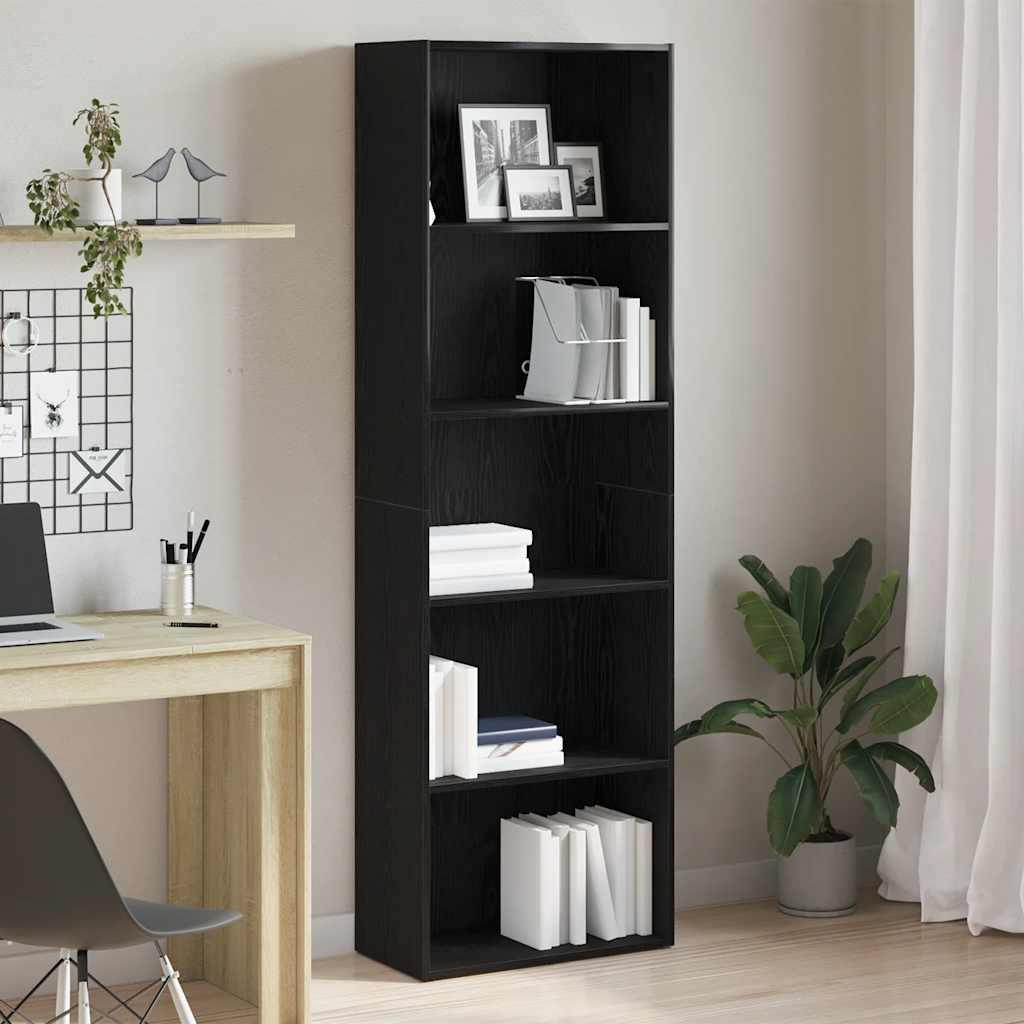 Bogreol 60X30X Konstrueret Træ Etræsfarve Sort Eg - 60 cm / 189 cm