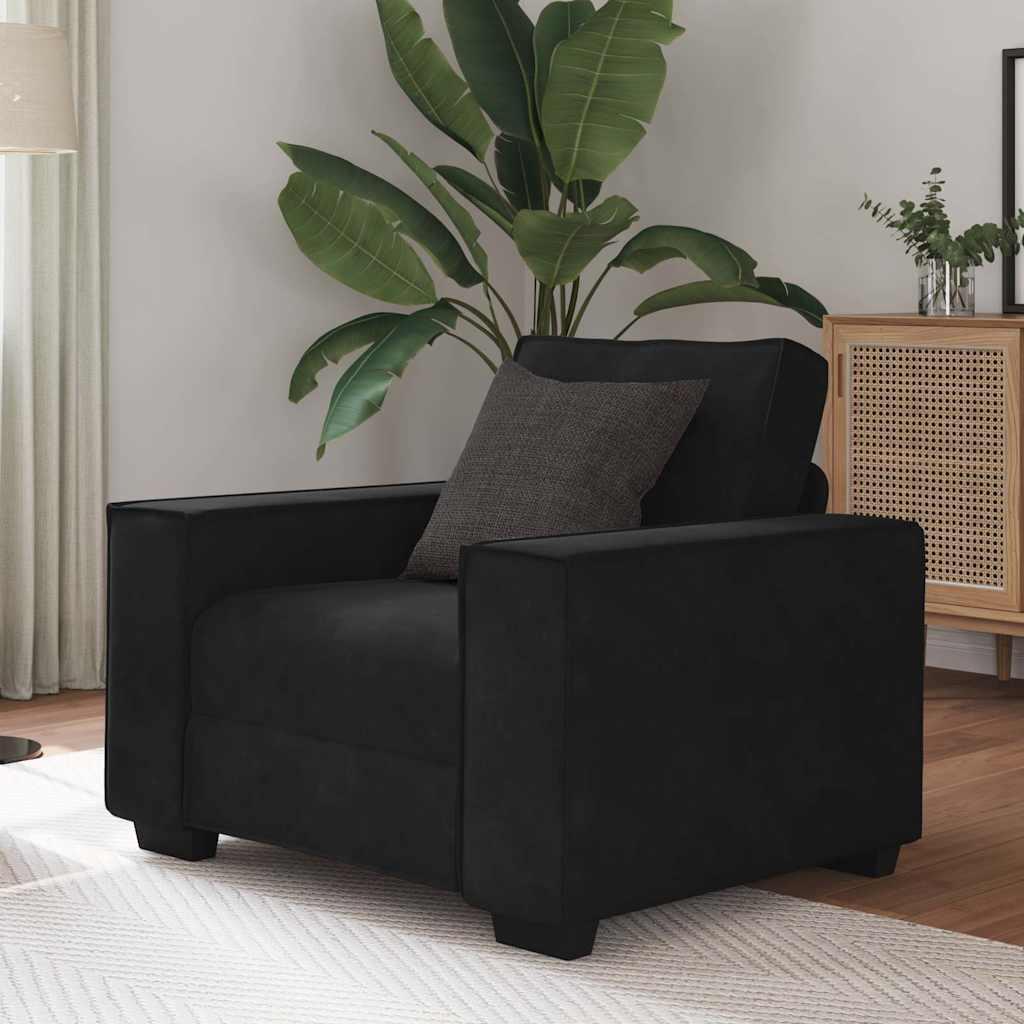 2-Personers Sofa Velour - 59 cm / Sort