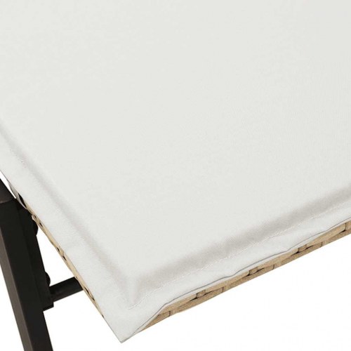 Liggestol med hynde i polyrattan - beige