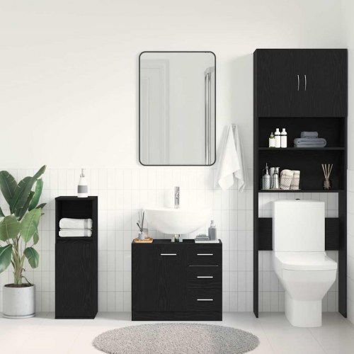 Underskab til håndvask 63×30×54 cm - konstrueret træ, sort eg
