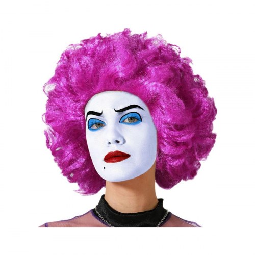 Paryk Lilla - krøllet kostumewig i stærk lilla