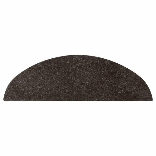 Selvklæbende trappemåtter 15 stk. 56x17x3 cm sort