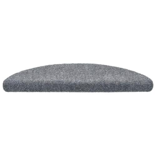 Selvklæbende trappemåtter 5 stk. 56x17x3 cm tuftet lysegrå