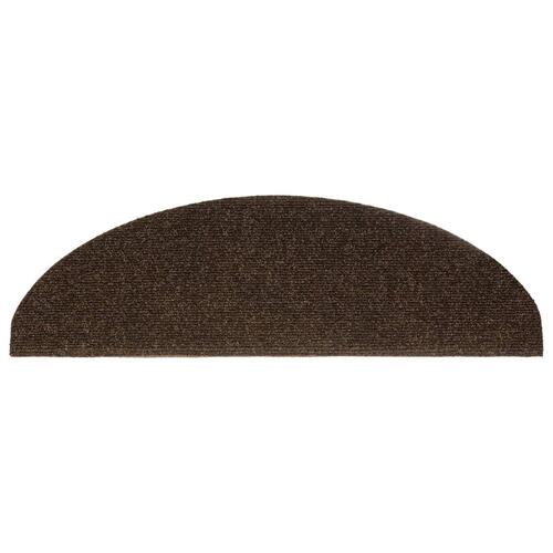 Selvklæbende trappemåtter 5 stk. 65x21x4 cm tuftet brun