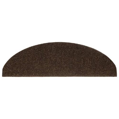 Selvklæbende trappemåtter 10 stk. 65x21x4 cm tuftet brun