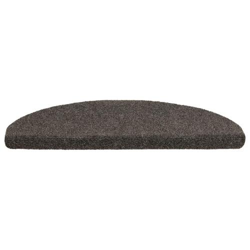 Selvklæbende trappemåtter 10 stk. 65x21x4 cm tuftet antracitgrå