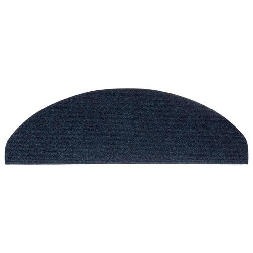 Selvklæbende trappemåtter 10 stk. 65x21x4 cm tuftet marineblå