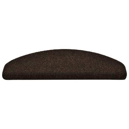 Selvklæbende trappemåtter 15 stk. 65x21x4 cm tuftet brun