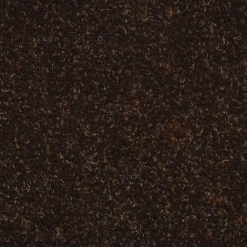 Selvklæbende trappemåtter 15 stk. 65x21x4 cm tuftet brun