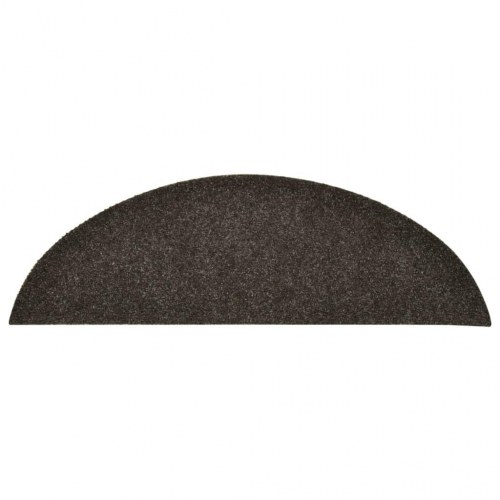 Trappemåtter selvklæbende - 15 stk. halvrunde, 56×17×3 cm, antracit