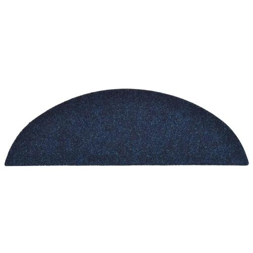Selvklæbende trappemåtter 15 stk. 56x17x3 cm tuftet marineblå