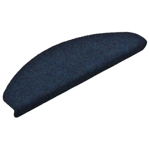 Selvklæbende trappemåtter 15 stk. 65x21x4 cm tuftet marineblå