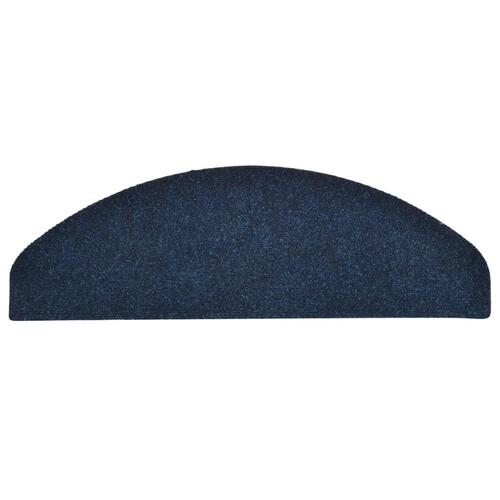 Selvklæbende trappemåtter 15 stk. 65x21x4 cm tuftet marineblå