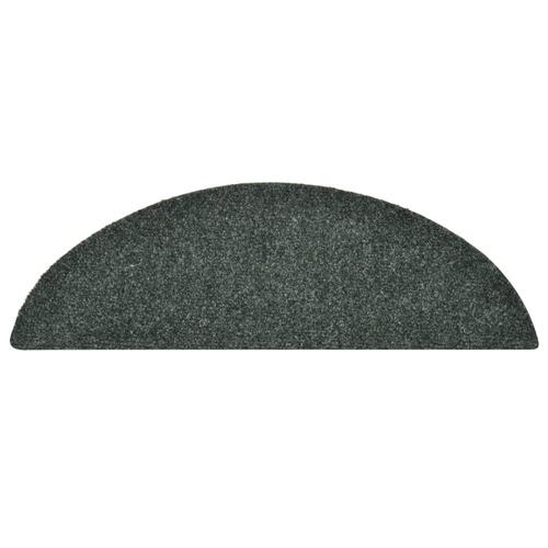 Selvklæbende trappemåtter 15 stk. 56x17x3 cm tuftet grøn