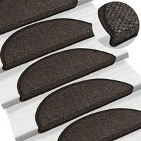 Selvklæbende trappemåtter 15 stk. 56x17x3cm sisal-look antracit