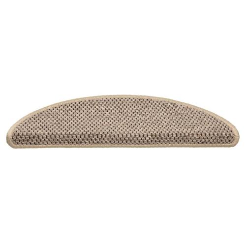 Selvklæbende trappemåtter 15 stk. 56x17x3 cm sisal-look beige